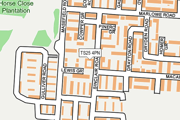 TS25 4PN map - OS OpenMap – Local (Ordnance Survey)