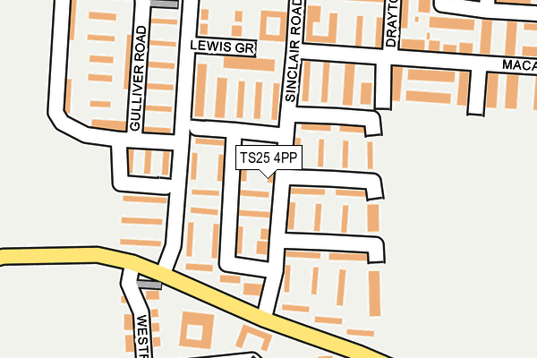 TS25 4PP map - OS OpenMap – Local (Ordnance Survey)