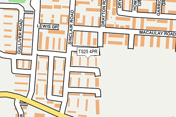 TS25 4PR map - OS OpenMap – Local (Ordnance Survey)