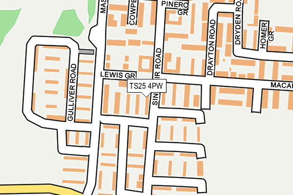 TS25 4PW map - OS OpenMap – Local (Ordnance Survey)