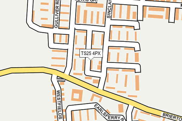 TS25 4PX map - OS OpenMap – Local (Ordnance Survey)