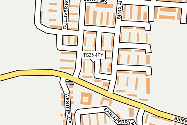 TS25 4PY map - OS OpenMap – Local (Ordnance Survey)