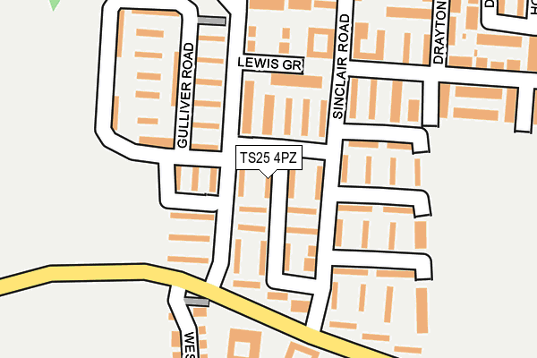 TS25 4PZ map - OS OpenMap – Local (Ordnance Survey)