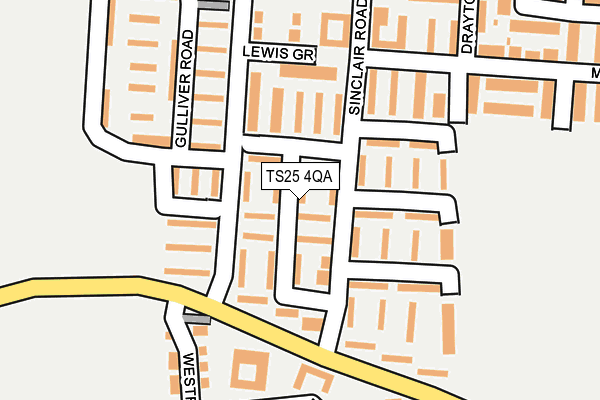 TS25 4QA map - OS OpenMap – Local (Ordnance Survey)