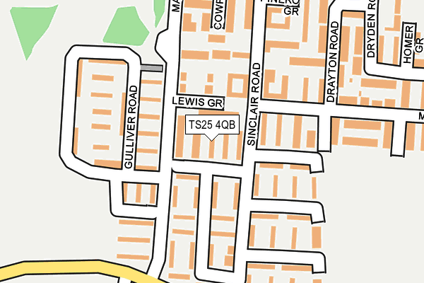 TS25 4QB map - OS OpenMap – Local (Ordnance Survey)
