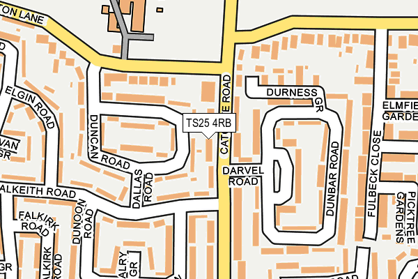 TS25 4RB map - OS OpenMap – Local (Ordnance Survey)