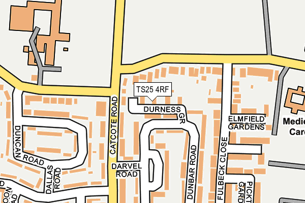 TS25 4RF map - OS OpenMap – Local (Ordnance Survey)