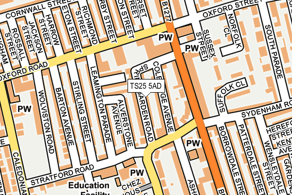 TS25 5AD map - OS OpenMap – Local (Ordnance Survey)