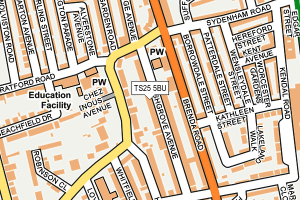 TS25 5BU map - OS OpenMap – Local (Ordnance Survey)
