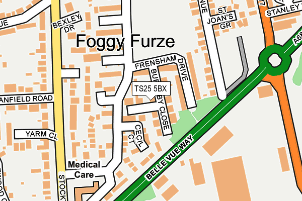 TS25 5BX map - OS OpenMap – Local (Ordnance Survey)