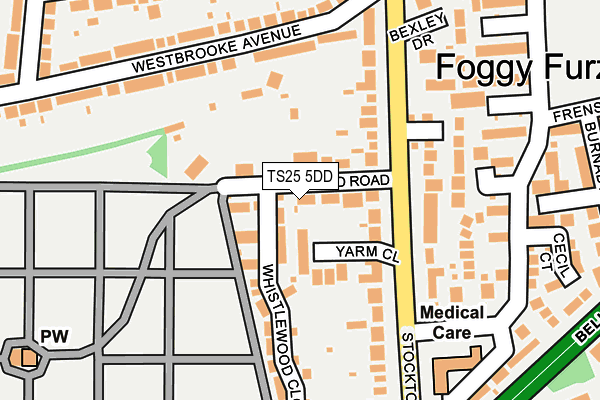 TS25 5DD map - OS OpenMap – Local (Ordnance Survey)