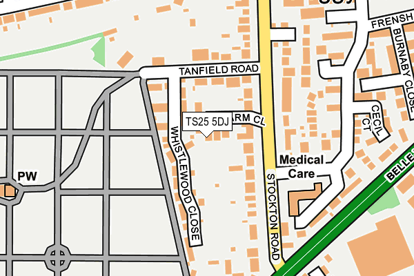 TS25 5DJ map - OS OpenMap – Local (Ordnance Survey)