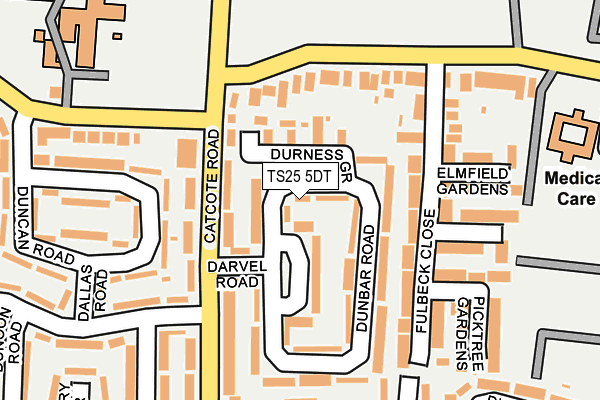 TS25 5DT map - OS OpenMap – Local (Ordnance Survey)