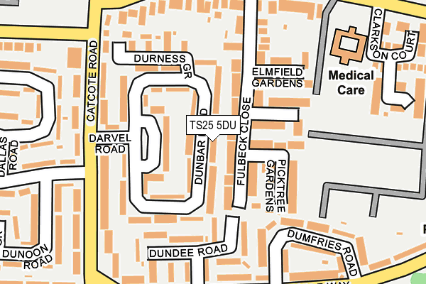 TS25 5DU map - OS OpenMap – Local (Ordnance Survey)