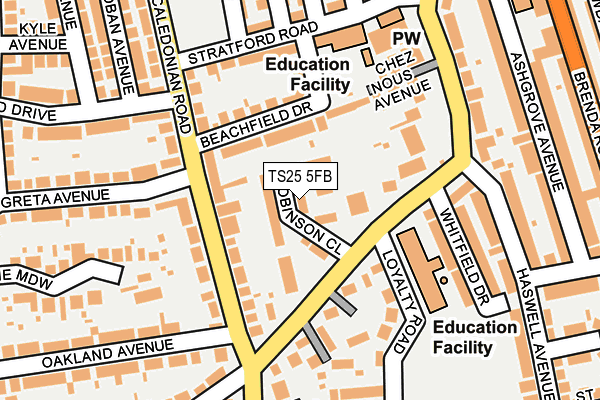 TS25 5FB map - OS OpenMap – Local (Ordnance Survey)