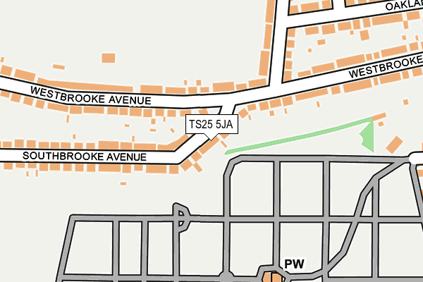 TS25 5JA map - OS OpenMap – Local (Ordnance Survey)