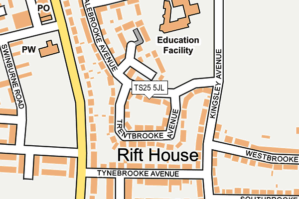 TS25 5JL map - OS OpenMap – Local (Ordnance Survey)
