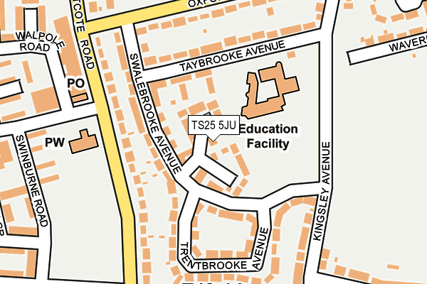 TS25 5JU map - OS OpenMap – Local (Ordnance Survey)