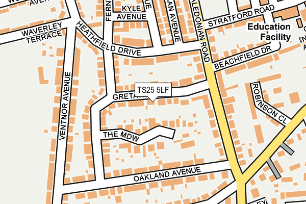 TS25 5LF map - OS OpenMap – Local (Ordnance Survey)