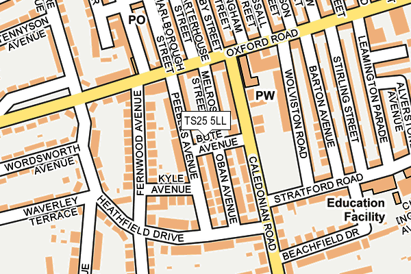 TS25 5LL map - OS OpenMap – Local (Ordnance Survey)
