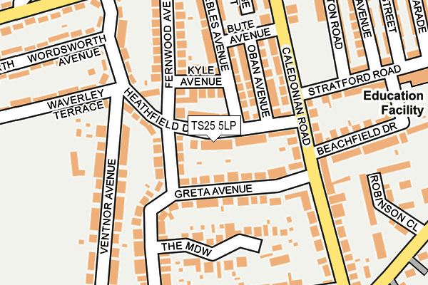 TS25 5LP map - OS OpenMap – Local (Ordnance Survey)