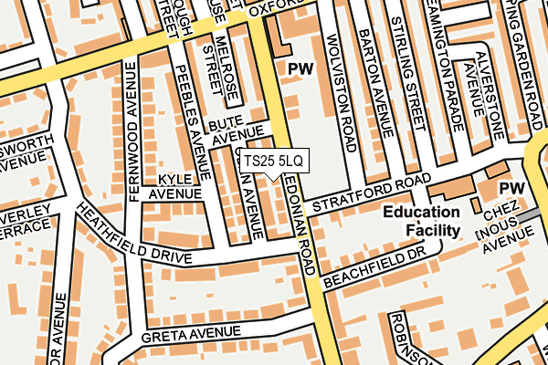 TS25 5LQ map - OS OpenMap – Local (Ordnance Survey)