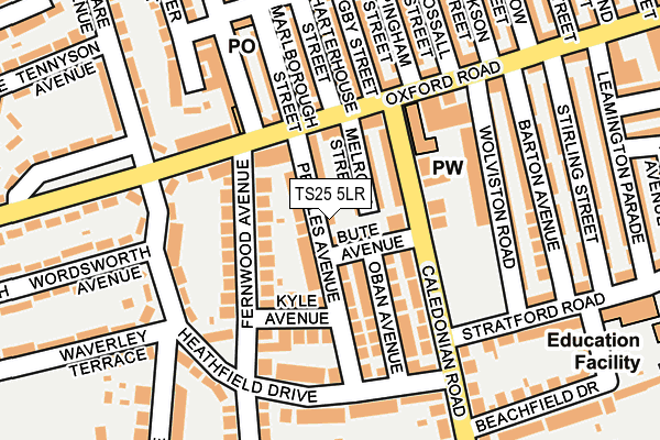 TS25 5LR map - OS OpenMap – Local (Ordnance Survey)