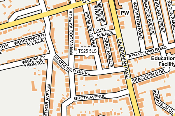 TS25 5LS map - OS OpenMap – Local (Ordnance Survey)