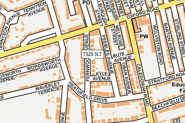 TS25 5LT map - OS OpenMap – Local (Ordnance Survey)