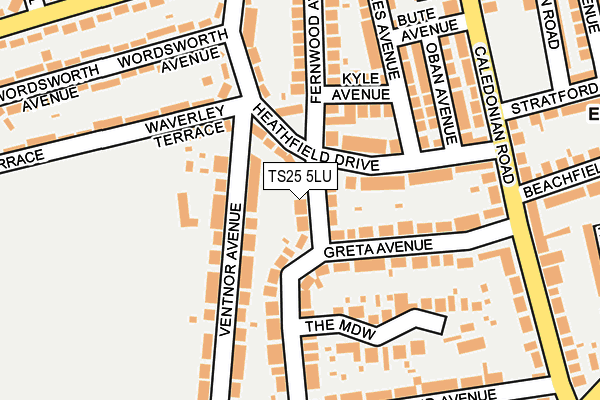 TS25 5LU map - OS OpenMap – Local (Ordnance Survey)