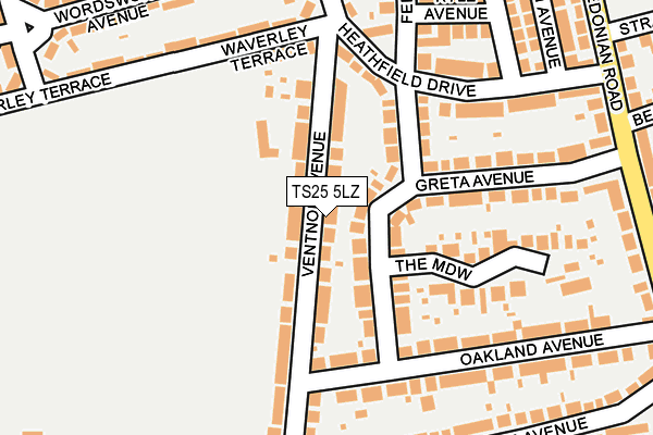 TS25 5LZ map - OS OpenMap – Local (Ordnance Survey)