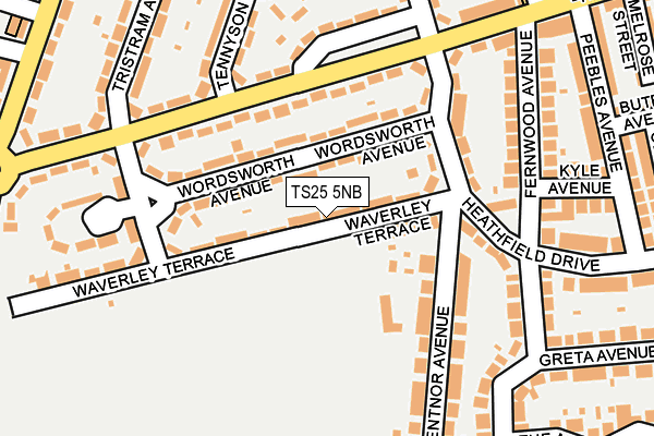 TS25 5NB map - OS OpenMap – Local (Ordnance Survey)