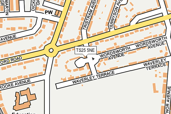 TS25 5NE map - OS OpenMap – Local (Ordnance Survey)