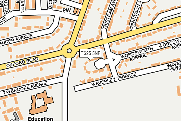 TS25 5NF map - OS OpenMap – Local (Ordnance Survey)