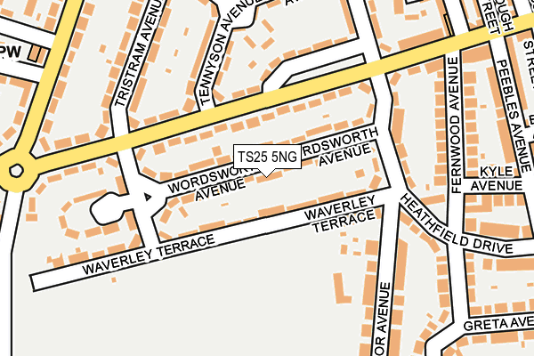 TS25 5NG map - OS OpenMap – Local (Ordnance Survey)