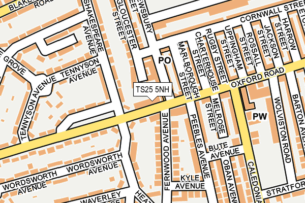 TS25 5NH map - OS OpenMap – Local (Ordnance Survey)