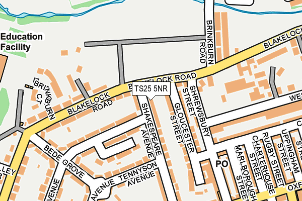 TS25 5NR map - OS OpenMap – Local (Ordnance Survey)