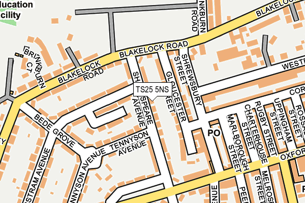TS25 5NS map - OS OpenMap – Local (Ordnance Survey)