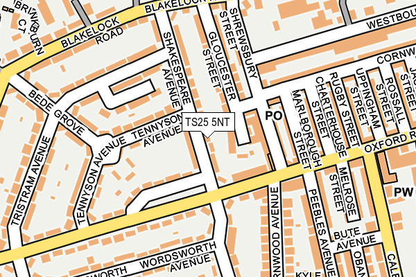 TS25 5NT map - OS OpenMap – Local (Ordnance Survey)