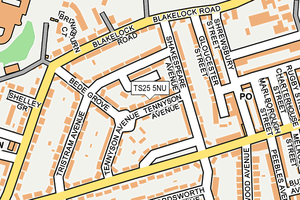 TS25 5NU map - OS OpenMap – Local (Ordnance Survey)