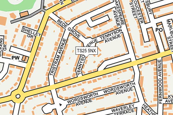 TS25 5NX map - OS OpenMap – Local (Ordnance Survey)
