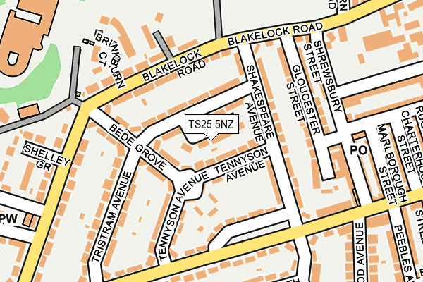TS25 5NZ map - OS OpenMap – Local (Ordnance Survey)