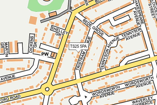 TS25 5PA map - OS OpenMap – Local (Ordnance Survey)