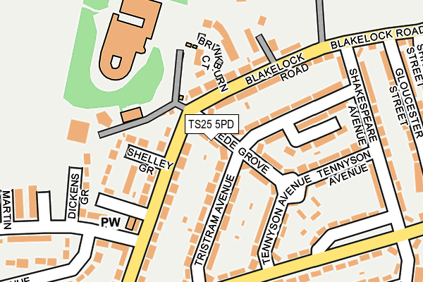 TS25 5PD map - OS OpenMap – Local (Ordnance Survey)