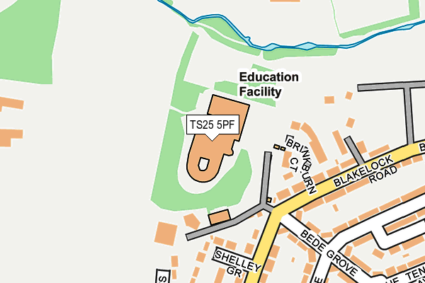 TS25 5PF map - OS OpenMap – Local (Ordnance Survey)