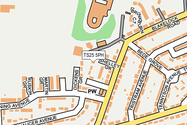 TS25 5PH map - OS OpenMap – Local (Ordnance Survey)