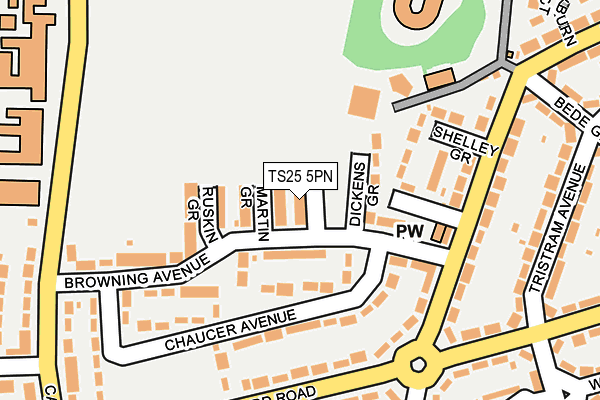 TS25 5PN map - OS OpenMap – Local (Ordnance Survey)