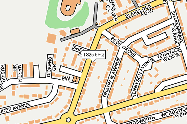 TS25 5PQ map - OS OpenMap – Local (Ordnance Survey)