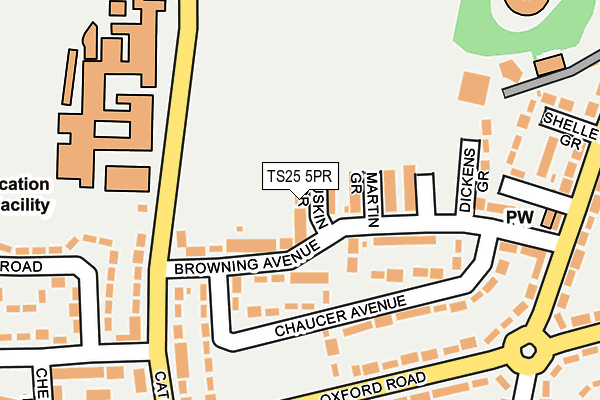 TS25 5PR map - OS OpenMap – Local (Ordnance Survey)
