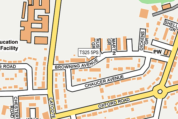 TS25 5PS map - OS OpenMap – Local (Ordnance Survey)